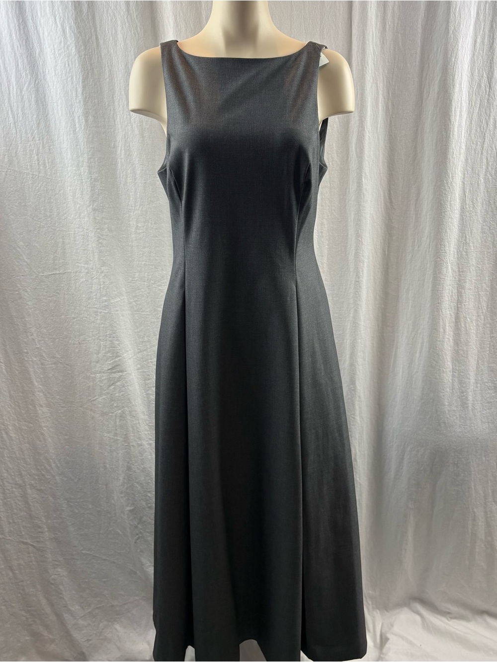 Babaton Gardenia Heather  Charcoal Sleeveless Boatneck Midi Dress 10 - Picture 8 of 15